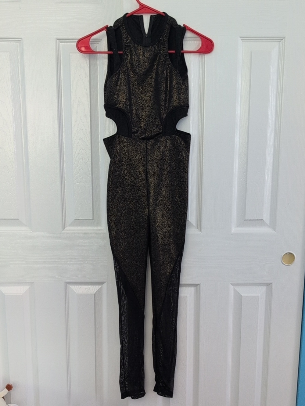Revolution Dance Metallic Black Cutout Jumpsuit LC Tap Or Jazz